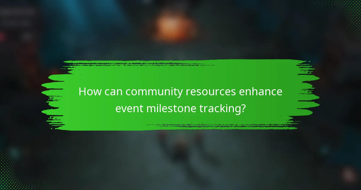 How can community resources enhance event milestone tracking?