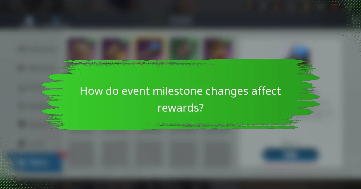 How do event milestone changes affect rewards?