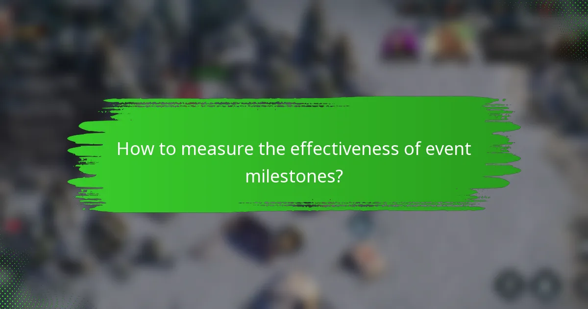 How to measure the effectiveness of event milestones?