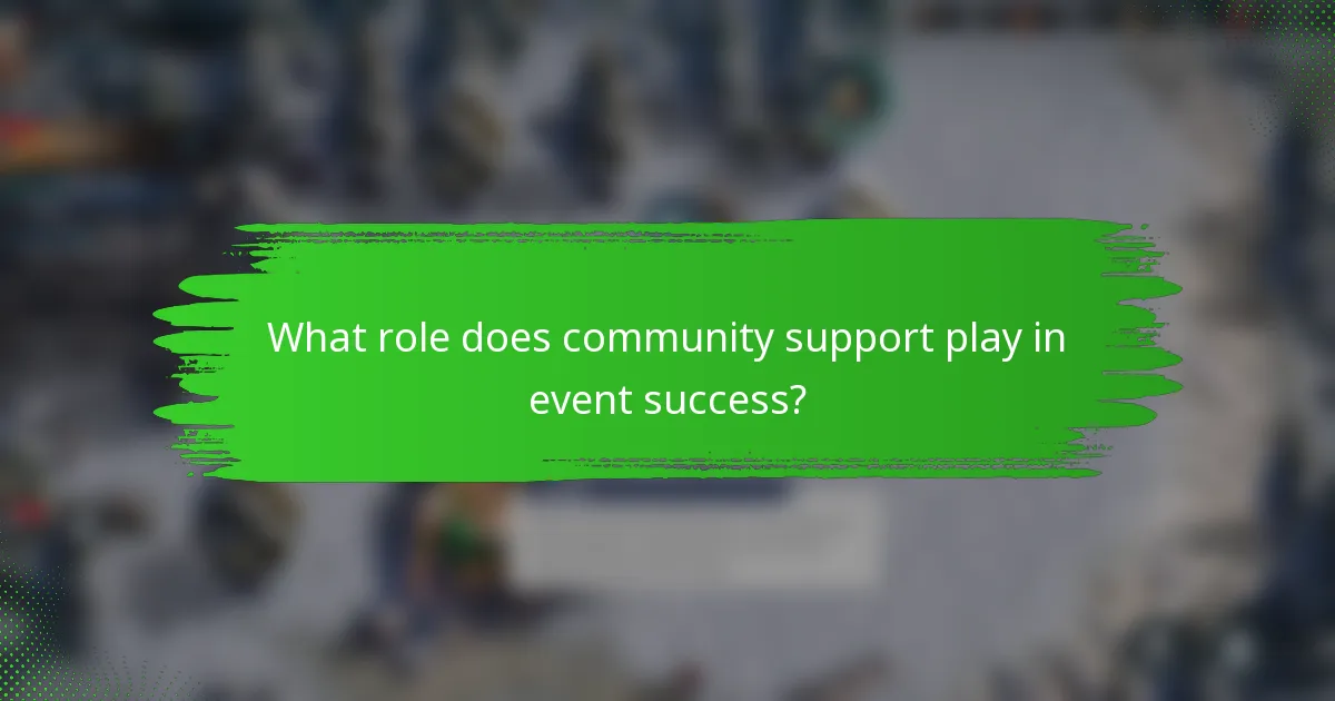What role does community support play in event success?