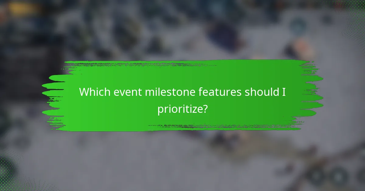 Which event milestone features should I prioritize?