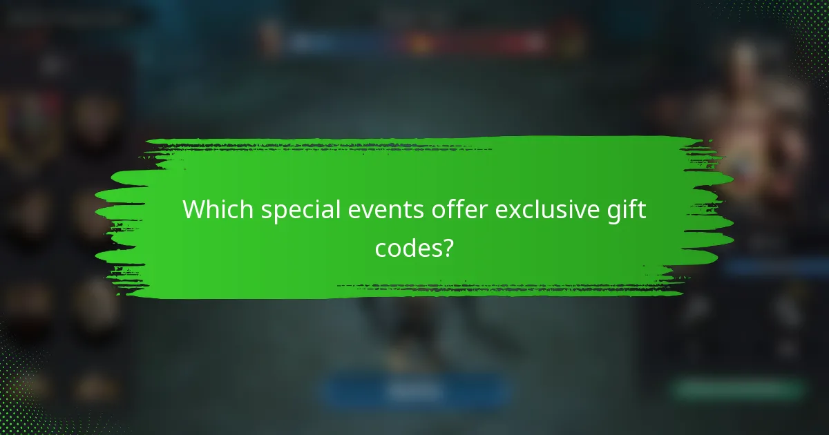 Which special events offer exclusive gift codes?