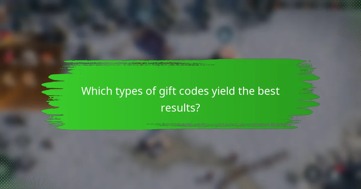 Which types of gift codes yield the best results?